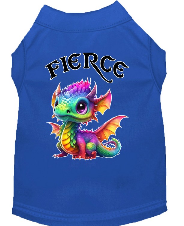 Fierce Dragon Screen Print Dog Shirt Blue Sm (10)